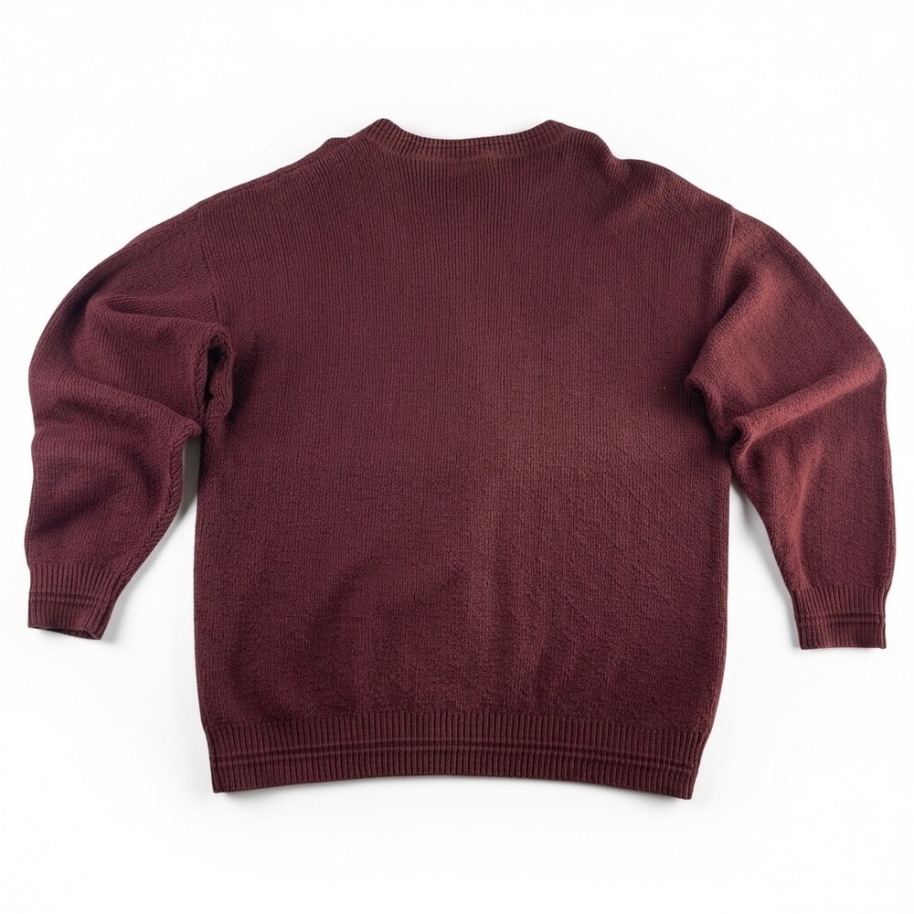Vintage Knightsbridge Mens Burgundy Golf Embroidered Cotton Crew Neck Sweater XL - Picture 4 of 7